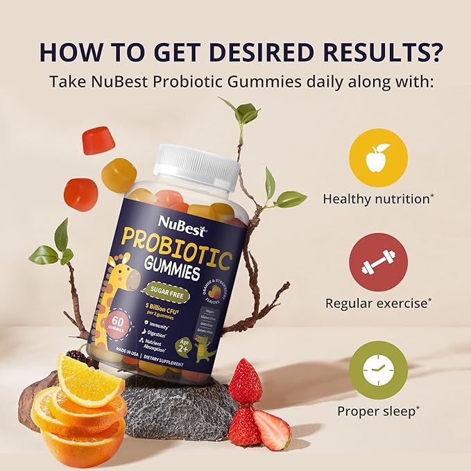 Omega 3 Gummies &amp Probiotic Gummies Bundle - Brain Growth Eye Health Digestive Support in Kid-Friendly Gummies