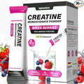 Creatine Monohydrate Powder – Creapure® German-Sourced Mixed Berry Flavour 30 Stick Creatine Packs 5000mg Each | No Sugar No Fillers Gluten-Free