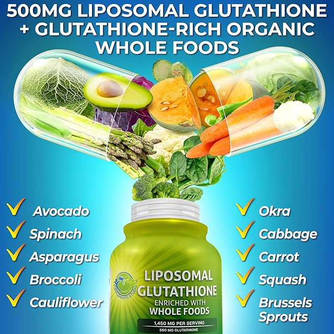 Calcium and Glutathione Duo – Liposomal Glutathione 500mg with Organic Whole Foods + Plant-Based Calcium 500mg (from Aquamin®) Magnesium Zinc D3 K2 &amp Turmeric – Vegan Non-GMO Clean Nutrition