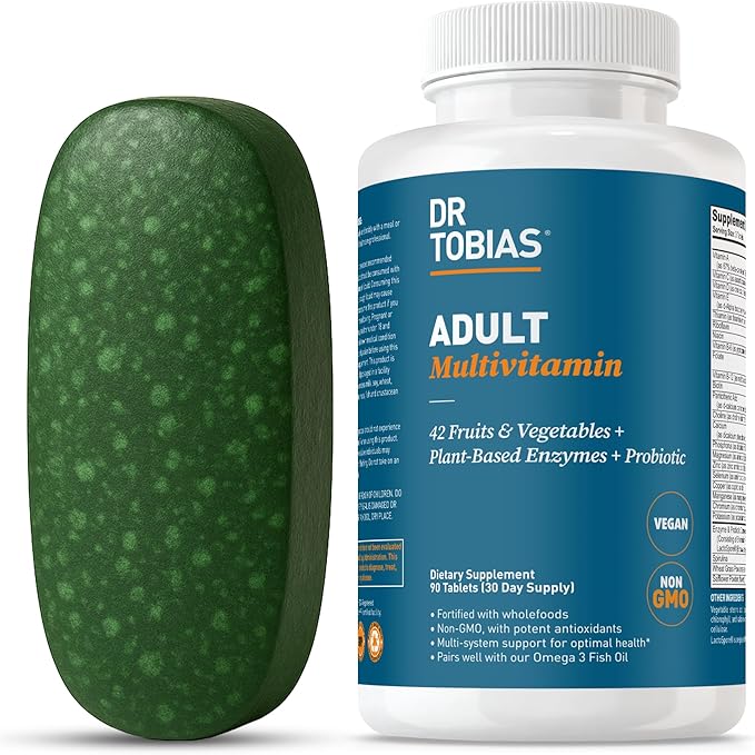 Dr. Tobias L‑Lysine 500 mg Tablets + Adult Multivitamin for Women &amp Men – Essential Amino Acid Support + Wholefood Vitamins for Immune Gut &amp Energy Health
