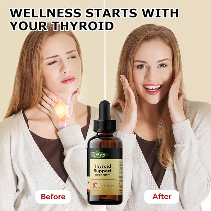 Q'ankyaq Thyroid Support Liquid Drops Red Yeast Rice with CoQ10 Liquid Drops Thyroid Support for Women 1200mg Red Rice Yeast Extract for Cholesterol Health