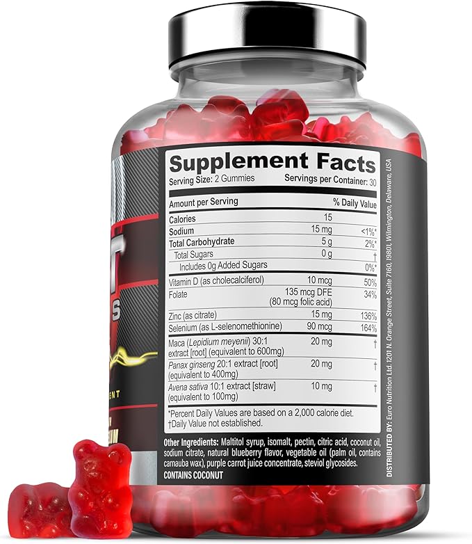 Muscle Gummy Bundle - Creatine Monohydrate Gummies &amp Testo Gummies for Men - Advanced Bundle