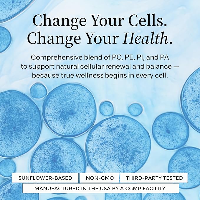 Essential Phospholipid Complex – Sunflower-Based Brain Supplement for Memory Focus Cellular Detox and Repair – Cognitive Support with PC PE PI PS PA – Non-GMO - 16fl oz