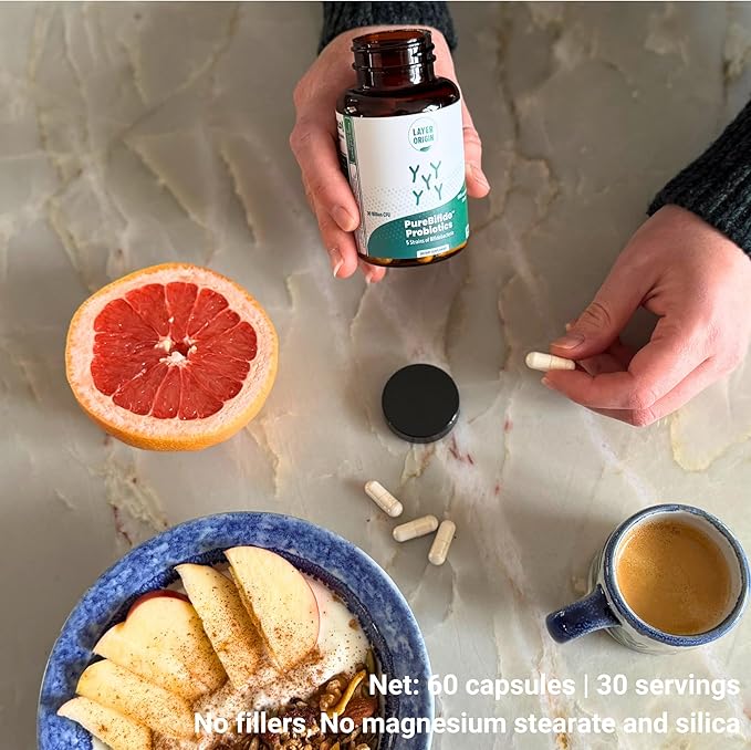 Layer Origin PureBifido Probiotics with 5 Strains of Bifidobacteria for Seeding Gut Microbiome and Boosting Your Gut Health 30 Servings HMO-Prebiotic Responding Strains