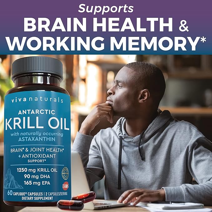 Viva Naturals Antarctic Krill Oil and Elderberry Vitamin C Zinc and Vitamin D3 5000 IU Bundle 1250 mg of Krill Oil Providing Omega 3 EPA and DHA for Joint Health Elderberry for Immune Support