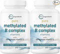 Micro Ingredients 2 Pack Pure Methylated B Complex 480 Capsules | 11-in-1 Formula with B12 Thiamin Folate Inositol Choline &amp Vitamin C | Filler Free | Non-GMO