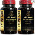 L-LYSINE 500 - L-Lysine HCL Pills Nitrogen Balance Collagen Production Daily lysine Intake Metabolism Support Energy Supplements Immune boosters for Adults - 2 Bottles 200 Counts