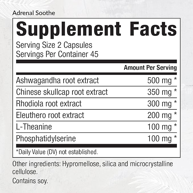 Equilife Herbal Adrenal Support Supplement with Ashwagandha and L-Theanine Designed for Daily Overall Wellness Supplements for Men &amp Women Gluten Free Vegan Dairy Free Non GMO 90 Capsules