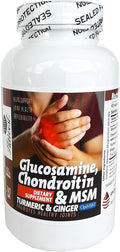 Glucosamine &amp Chondroitin with MSM Turmeric Ginger 240 Capsules 1500 mg per Serving