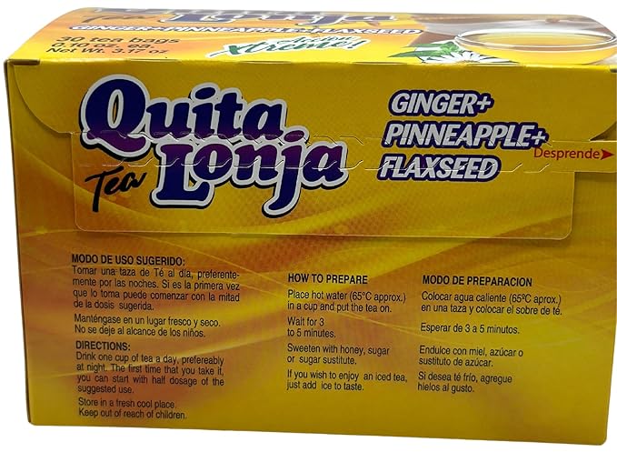 Quita Lonja Tea (2-pack) Jegibre + Piña 30 Bags (Accion Xtreme) BAJA PANZA