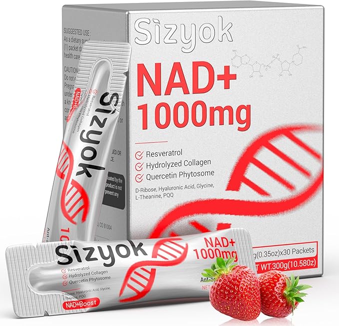 NAD+ Supplement 1000mg Liquid - High Absorption NAD+ with Trans Resveratrol 2000mg Collagen &amp Hyaluronic Acid Anti-Aging Energy Support for Women Cellular Health &amp Longevity Boost