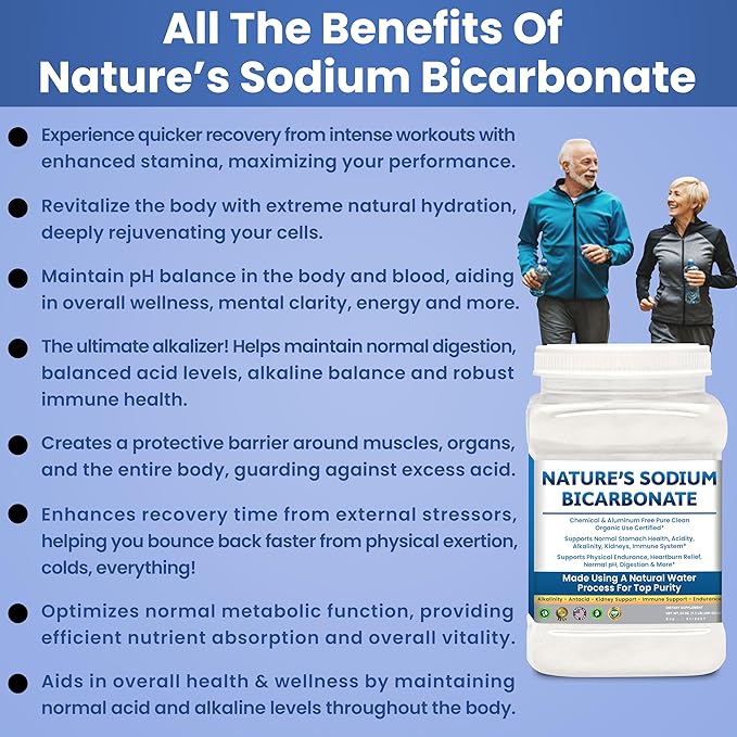Sodium Bicarbonate Aluminum Free Organic Use bicarbonato de sodio para tomar. Chemical free For Health &amp Wellness. Bicarbonate of Soda Powder instead of sodium bicarbonate tablets 3.5 Ib