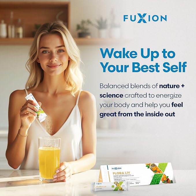 FuXion Flora Liv | Probiotic Drink | Probiotics for Women and for Men | Gut Health | Helps Mantain Balance of the Instestinal Flora | Lactobacillus and Bifidobacterium | Sweet Granadilla Flavor | 28u