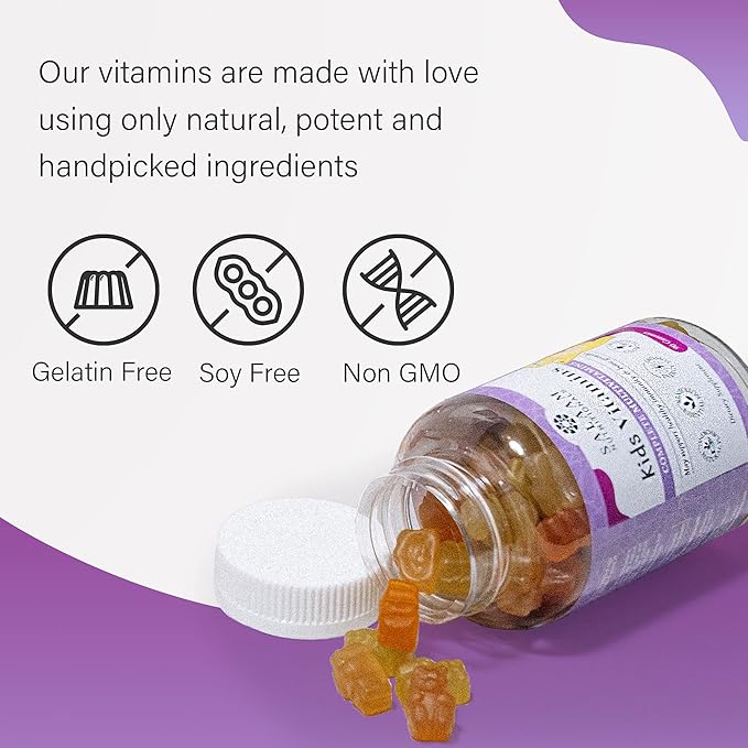 Salaam Nutritionals - Multivitamins Multivitamins for Kids Gummy Vitamins with 13 Essential Vitamins + Minerals Bone and Immunity Support 90 Count 3 Packs