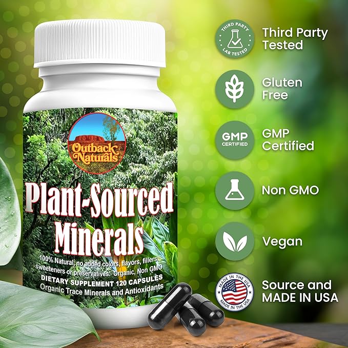 Fulvic Humic Mineral Blend of Plant-Sourced Trace Minerals Electrolytes Gut Health Cognitive &amp Immune Support Pure Vitality Formula for Strength - 120 Capsules