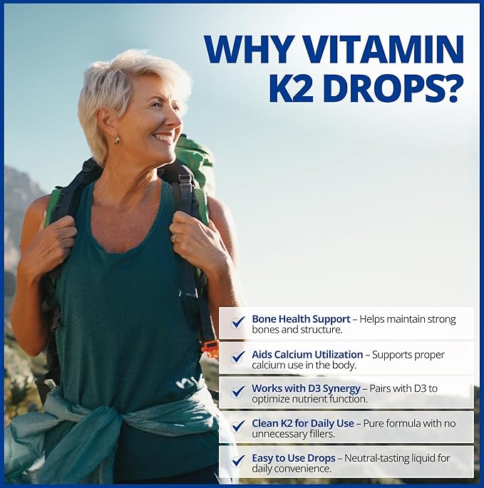 CanPrev K2 Drops 15ml 300 Servings 30mcg MK-7 Vitamin K2 Liquid Supports Strong Bones &amp Cardiovascular Wellness Vegan Unflavored Formula with MCT Oil for Optimal Calcium Utilization &amp Ab