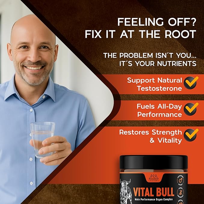 Vital Bull Beef Organ Supplement for Men with Grass Fed Liver Testicle Prostate &amp Bone Marrow – Freeze Dried Beef Organ Capsules for Nutrient Support – 30 Day Supply