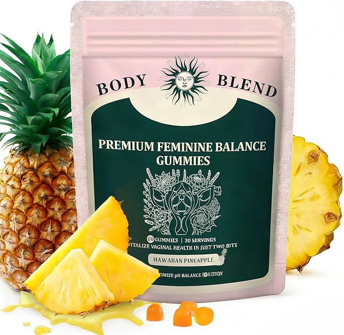 Premium Feminine Balance Gummies for Women’s PH-Balanced Health&ampWellnessProbiotic Gummies for Vaginal Health&ampImmune Support Vegan Gluten-Free Low Calorie Hawaiian Pineapple60 Count 30 S