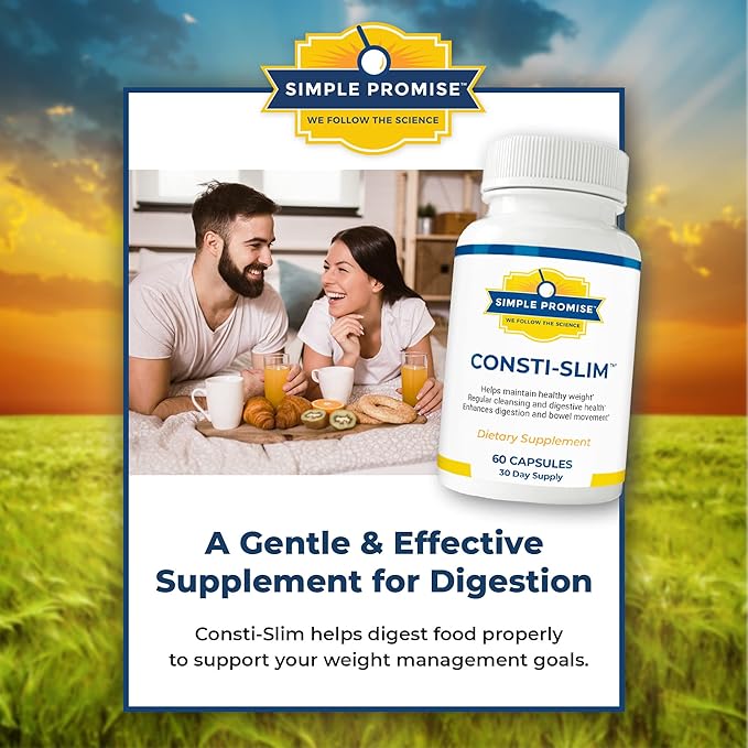 Simple Promise - Consti-Slim - Natural Digestive Health and Wellness Support – Promotes Healthy Enzyme Activity 60 Capsules