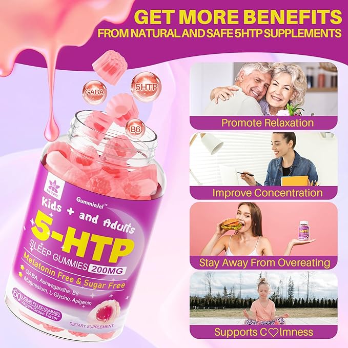 LILICARE Vegan Omega 3 Gummies &amp 5HTP Gummies