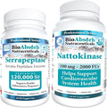 Bio Absorb Nattokinase Supplement 180 Caps - Serrapeptase Enzyme 60 Caps Bundle