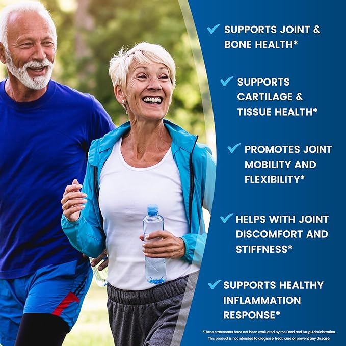 Vitamin World Triple Strength Joint Mover Glucosamine Chondroitin with MSM Joint Support Supplement Collagen &amp Boswellia Serrata Extract Support Joint Strength Comfort &amp Flexibility 180 C