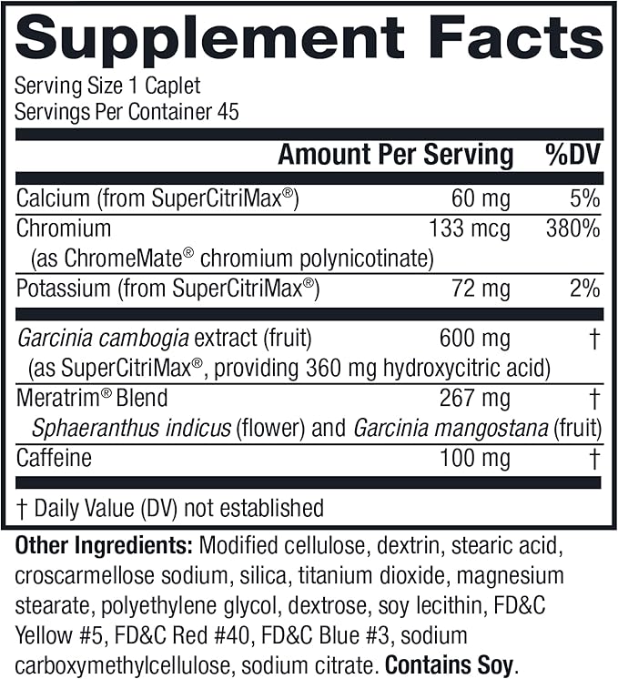 MetaboLife Ultra - Dietary Supplement - Hunger Supplement for Women &amp Men - 800 mg 45 Caplets (2 Pack)