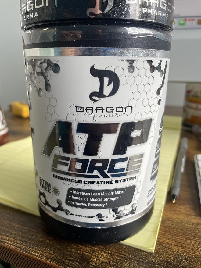 DRAGON PHARMA ATP Force Enhanced Creatine System Stim-Free Increase Lean Muscle Mass &amp Recovery 5 Grams of CreaPure Improves Blood Flow (30 Servings Unflavored)