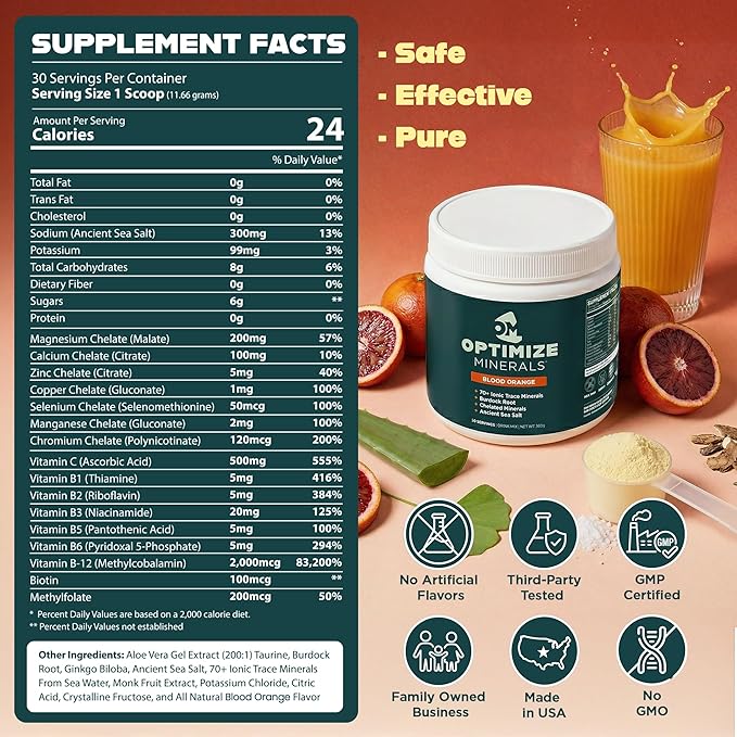Optimize Minerals Blood Orange and Tropical Surge Hydration Bundle | All in-One Supplement Pack Ionic Trace Mineral Blend Electrolyte and Micronutrient Support