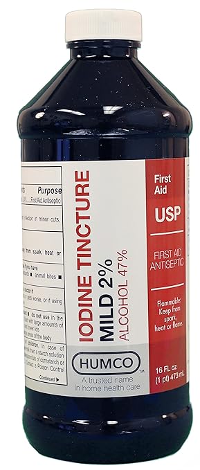 HUMCO 121316001 Iodine Tincture 2 Percent Mild USP 16 oz Shape