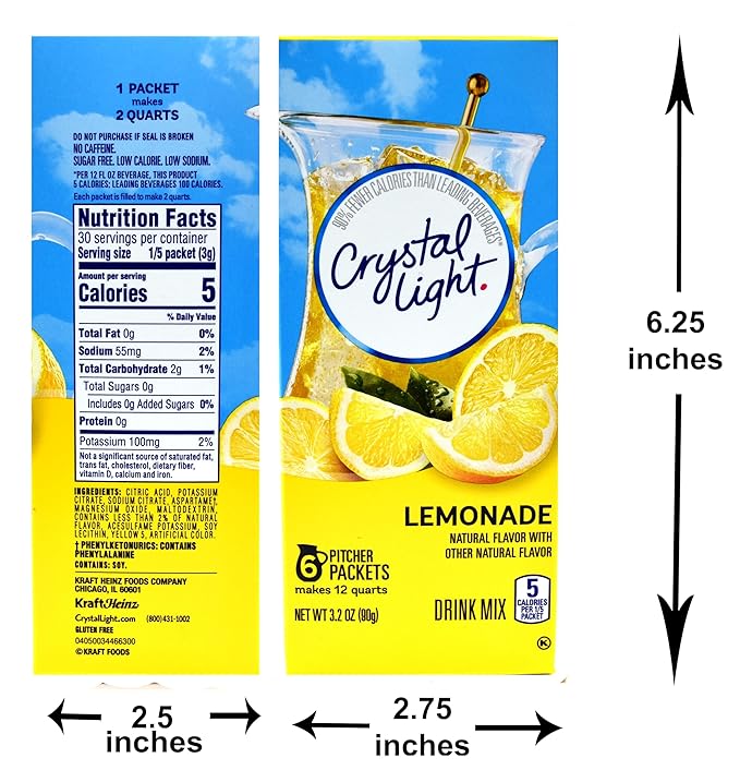 Crystal Light Lemonade Drink Mix 12-Quart Box (Pack of 18)