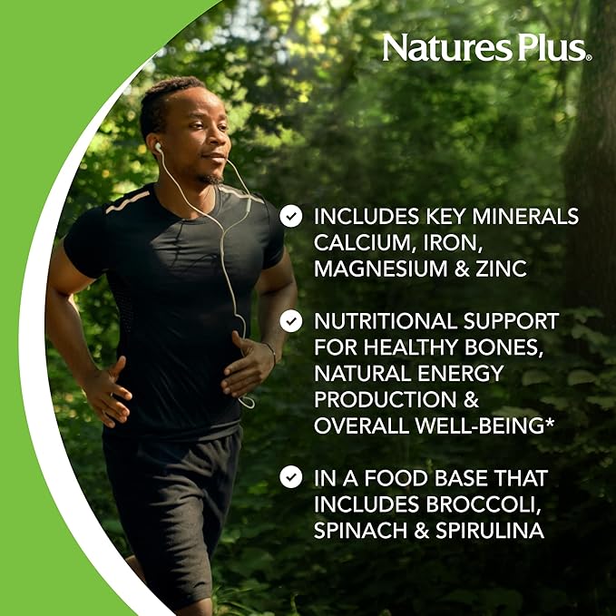 NaturesPlus Ultra-Mins - 180 Tablets - Multi Mineral Complex with Calcium Iron Magnesium &amp Zinc - Vegan Gluten Free - 90 Servings