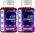 Vitamatic Sugar Free 5-HTP 200mg Gummies with B6 – 60 Pectin-Based Gummies – Mood Support &amp Stress Relief- 2 Pack
