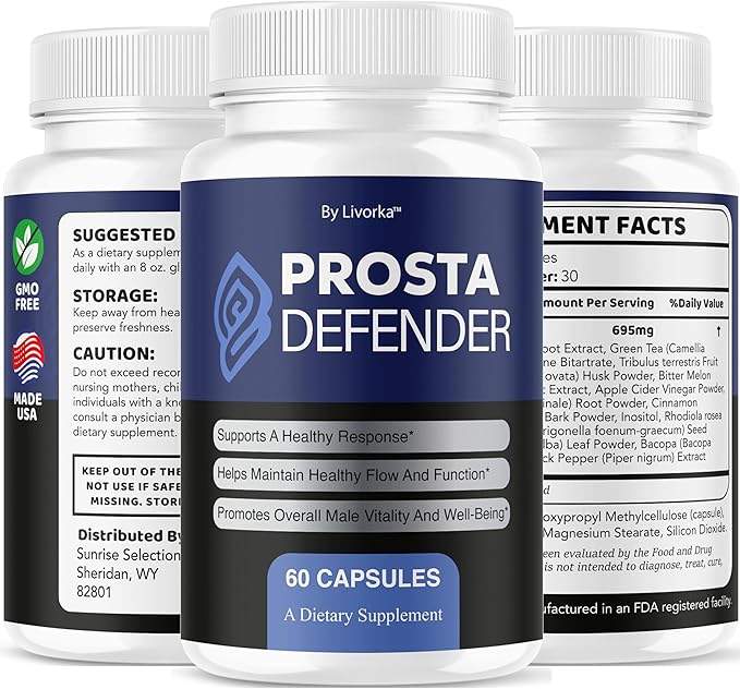 (3 Pack) ProstaDefender - Official ProstaDefender Capsules Support Supplement Premium Advanced Natural Formula Daily Pills Multivitamin for Overall Health &amp Wellness 180 Capsules for 3 Months