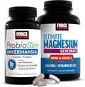 Force Factor Akkermansia Probiotics &amp Postbiotics with 1 Billion AFUs Akkermansia Muciniphila Prebiotics &amp Chromax Chromium Ultimate Magnesium Glycinate Bone Strength 120 Tablets