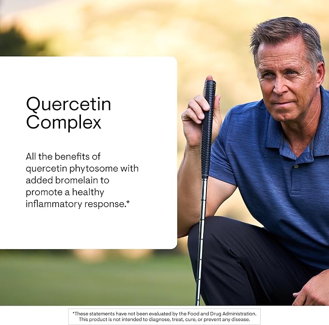 THORNE - Quercetin Complex - Antioxidant Supplement with Bromelain for Immune Health Respiratory Support &amp Seasonal Allergy Relief* - Third-Party Certified - Gluten Dairy &amp Soy-Free - 60 Cap