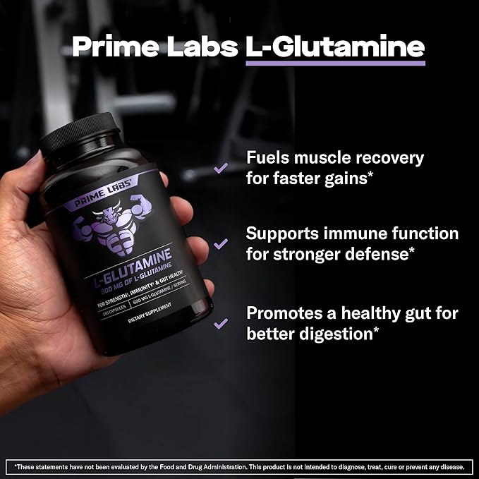 Prime Labs Creatine HCl Capsules (60 ct) + L Glutamine (180 ct)