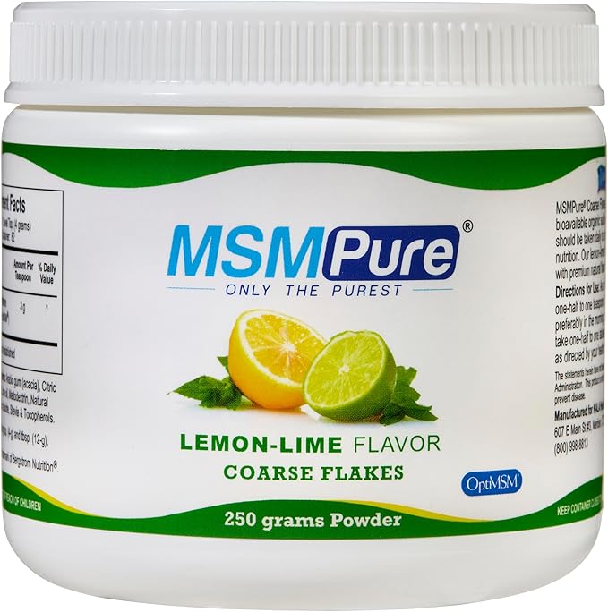 KALA HEALTH MSMPure Lemon Lime Flavored Coarse Flakes 8.8 oz and Muscle &amp Joint Cream 2oz Bundle