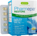 Igennus Pharmepa Restore Pure EPA 1000mg Omega 3 rTG Fish Oil IFOS Certified High Absorption 90% Concentration Triple Strength Wild &amp Sustainable Lemon Flavor 1-Month Supply 60 Softgels