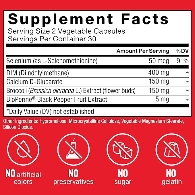 Force Factor DIM Max DIM Supplement 400mg Estrogen Balance for Women &amp Men Extra Strength for Hormonal Acne Metabolism Menopause PCOS Diindolylmethane Superior Absorption 60 Capsules