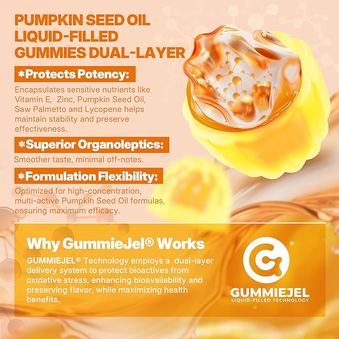 Pumpkin Seed Oil Gummies 4400mg with Saw Palmetto Cranberry Lycopene Vitamin E Zinc Cold Pressed Pure Virgin Pumpkin Seed Oil for Hair Growth Skin Urinary Bladder &amp Prostate Health 60 Co