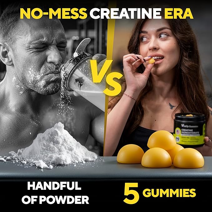 VitaUp Creatine Monohydrate Gummies for Men &amp Women - USA Made Monohydrate Creatine for Men 5000mg Per Serving - Supports Energy Levels Training Endurance &amp Muscle Performance - 90 Gummies
