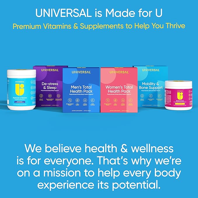 Universal U Replenish &amp Restore Powder Hydration &amp Recovery Promotes Muscle Repair and Growth Custom Dosing L-Lysine L-Glutamine L-Tryptophan No Artificial Flavors 30 Servings (Lemon B
