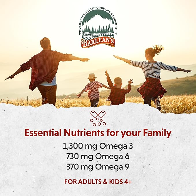 Barlean's Total Omega 3 6 9 Liquid Fish Oil Supplement with Borage and Flaxseed Oil Orange Crème 2400 mg of EPA DHA and GLA Fatty Acids 16 oz