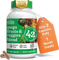 Botanic Choice Since 1910 - Mega Fruits &amp Veggies Blend - 42 Fruits and Vegetables - 2 Caps Daily - 60 Count Supplement