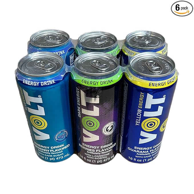 VOLT Energy Drink (16 fl. oz. 6 - pack Assorted Blueberry Guarana Berries MIX)