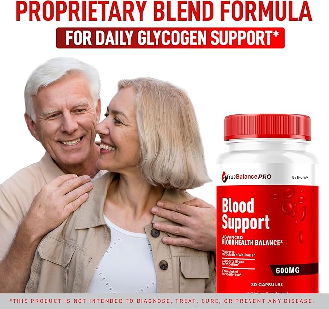 (2 Pack) True Balance Blood Support Pro Glycogen Capsules Maximum Strength TrueBalancePro Pills Supplement Multivitamin All Natural Advanced Formula Daily Health &amp Wellness 60 Capsules for 3 Mon