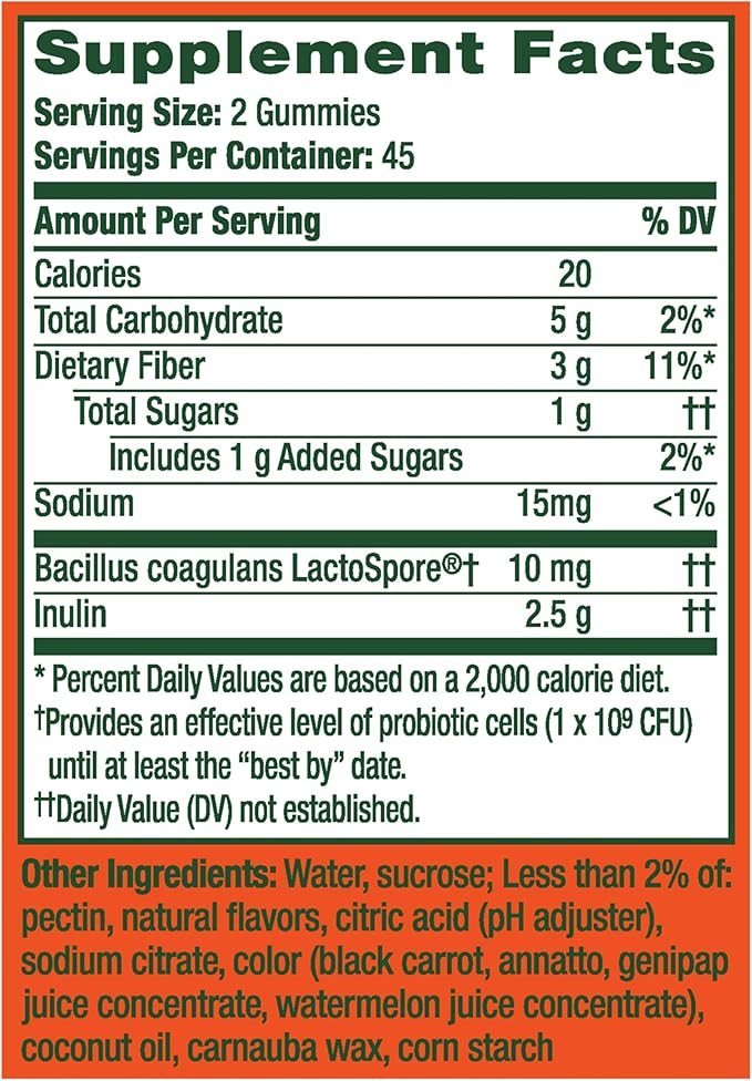 Align Dualbiotic Prebiotics and Probiotics for Women and Men Probiotics for Digestive Health Prebiotics Help Nourish Good Bacteria Natural Fruit Flavors 90 Probiotic Gummies