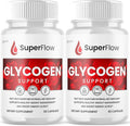 (2 Pack) Super Flow Glycogen Support Official SuperFlow Advanced Formula Glyco Optimizer Capsules All Natural Super Flow Pills Daily Wellness Supplement to Support Healthy Balance (120 Capsules)