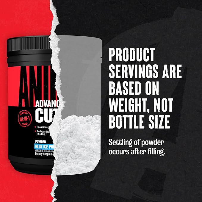 Animal Cuts Thermogenic Fat Burner Powder - Weight Loss for Women and Men for Metabolism Energy Focus and Nootropic Brain Support with Ketones Appetite Suppressant - Blue Ice Pop Flavor